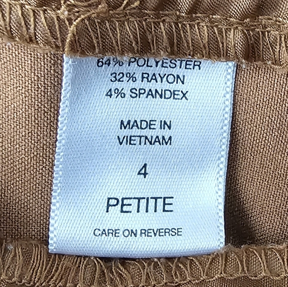 Size 4 Petite 7th Avenue Tan Dress Pants - Picture 5 of 5